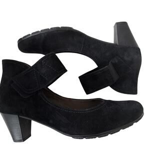 Gabor Womens Black Suede Leather Wedge Shoes 6.5 Hovercraft Comfort Heels Womens